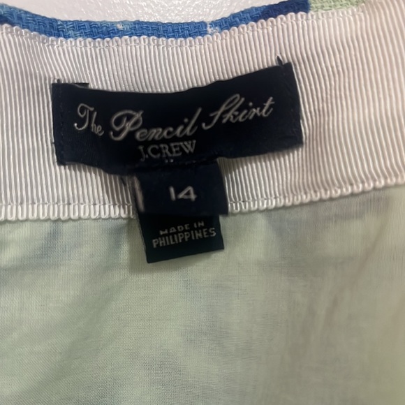 J. Crew size 14 lime green floral knee length pencil skirt - Picture 3 of 7